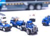Transporterio sunkvežimis TIR paleidimo įrenginys + metaliniai policijos automobiliai