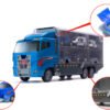 Transporterio sunkvežimis TIR paleidimo įrenginys + metaliniai policijos automobiliai