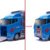Transporterio sunkvežimis TIR paleidimo įrenginys + metaliniai policijos automobiliai