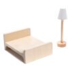 KX6201 Domek dla lalek MDF drewniany z akcesoriami LED 80cm czar MDF medinis lėlių namelis + baldai 78cm juodas LED
