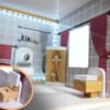 KX6201 Domek dla lalek MDF drewniany z akcesoriami LED 80cm czar MDF medinis lėlių namelis + baldai 78cm juodas LED