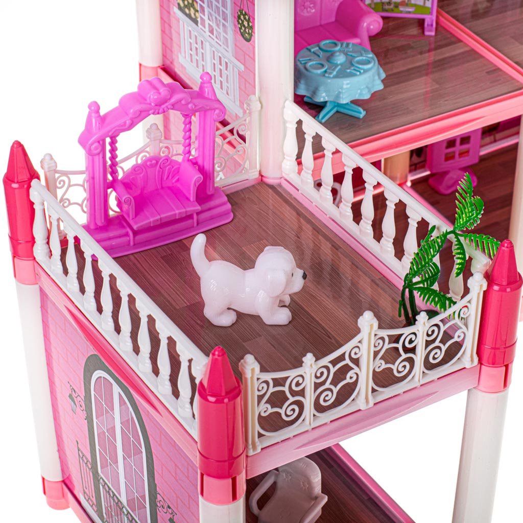 Domek-dla-lalek-willa-rozowa-DIY-4-poziomy-mebelki-1069221 Lėlių namelis vila rožinė "pasidaryk pats" 4 lygių baldai