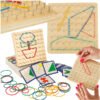 Geoboard-geoplan-drewniana-ukladanka-tworzenie-ksztaltow-z-gumek-137226 Geoboard Geoplan medinė dėlionė, kurianti figūras su gumytėmis
