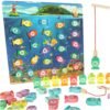 Gra-drewniana-rybki-lowienie-rybek-na-magnes-montessori-142663 Montessori medinių žuvų žvejybos magnetų žaidimas