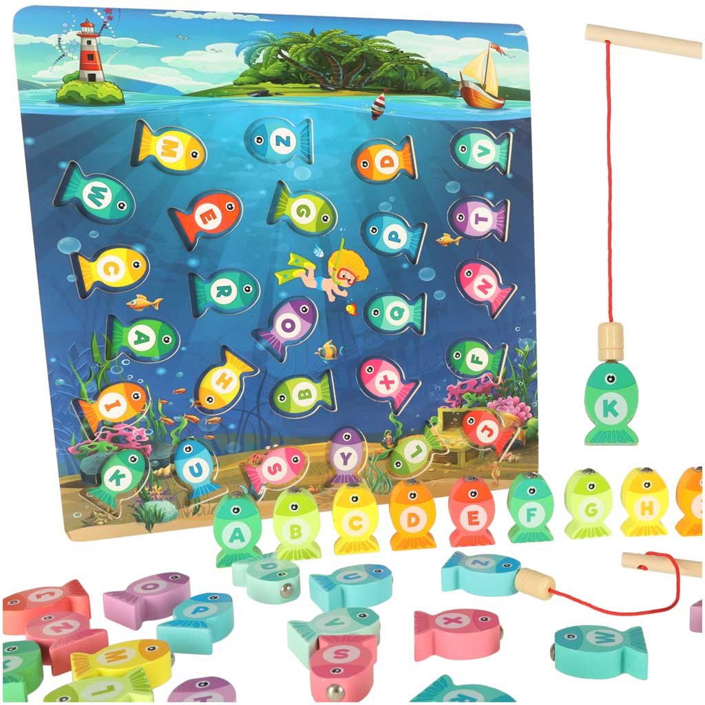 Gra-drewniana-rybki-lowienie-rybek-na-magnes-montessori-142663 Montessori medinių žuvų žvejybos magnetų žaidimas
