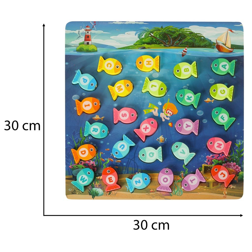 Gra-drewniana-rybki-lowienie-rybek-na-magnes-montessori-142665 Montessori medinių žuvų žvejybos magnetų žaidimas