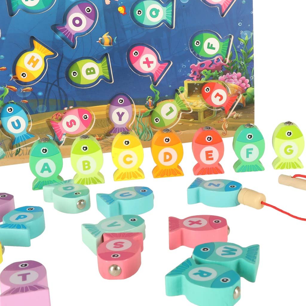 Gra-drewniana-rybki-lowienie-rybek-na-magnes-montessori-142670 Montessori medinių žuvų žvejybos magnetų žaidimas