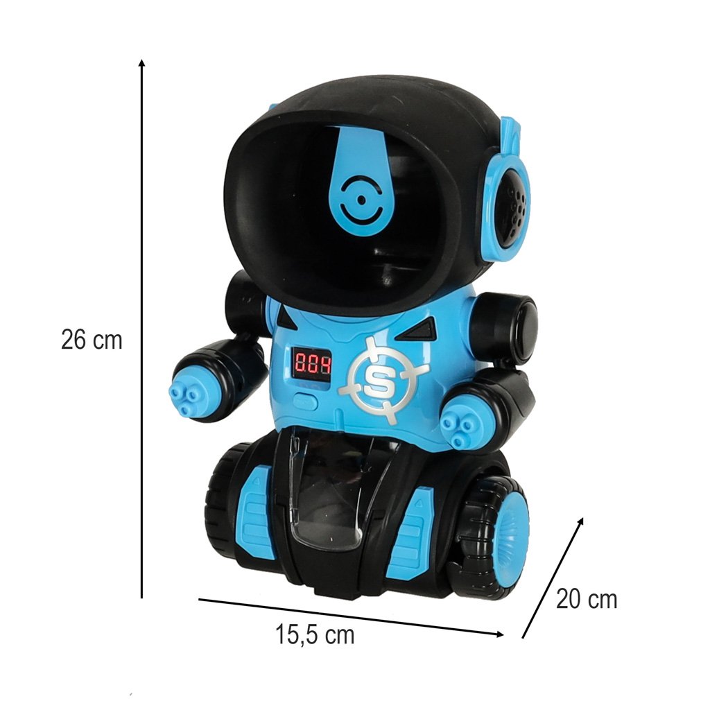 Gra-zrecznosciowa-robot-strzelanie-do-celu-gra-2x-pistolet-kulki-160502 Alkanas robotas taikinys šaudymo arkadinis žaidimas rinkinys pistoletas + kamuoliukai