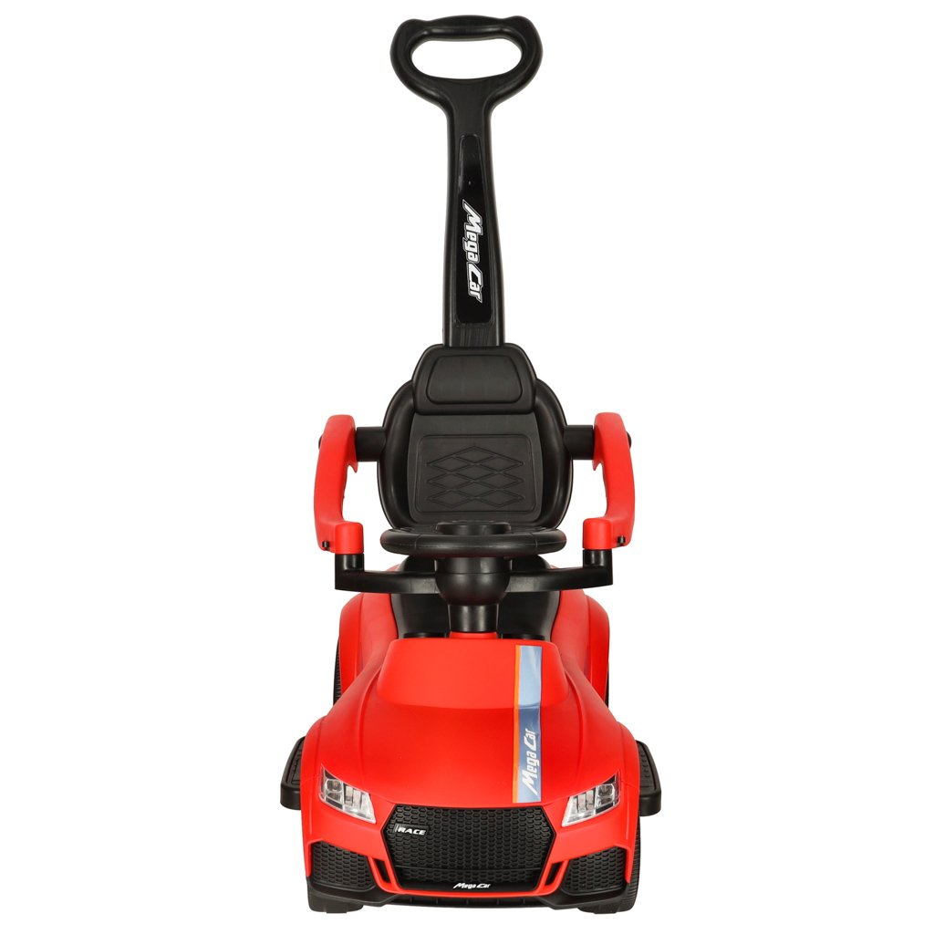 Paspiriamas automobilis su garsu, šviesomis, raudona spalva