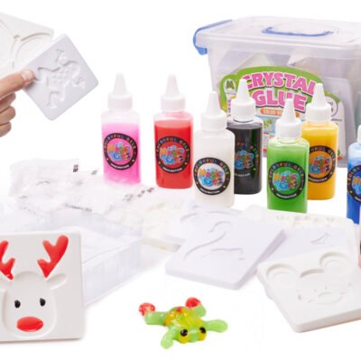 KX5903 Klej kryształowy 3D w wiaderku + foremki 1-1 Kūrybinis rinkinys crystal glue slime 3D 26el.