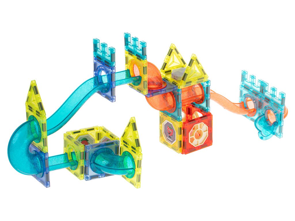 Klocki-magnetyczne-marble-tor-kulkowy-swiecacy-75el-1054801 Šviečianti magnetinė dėlionė 75el