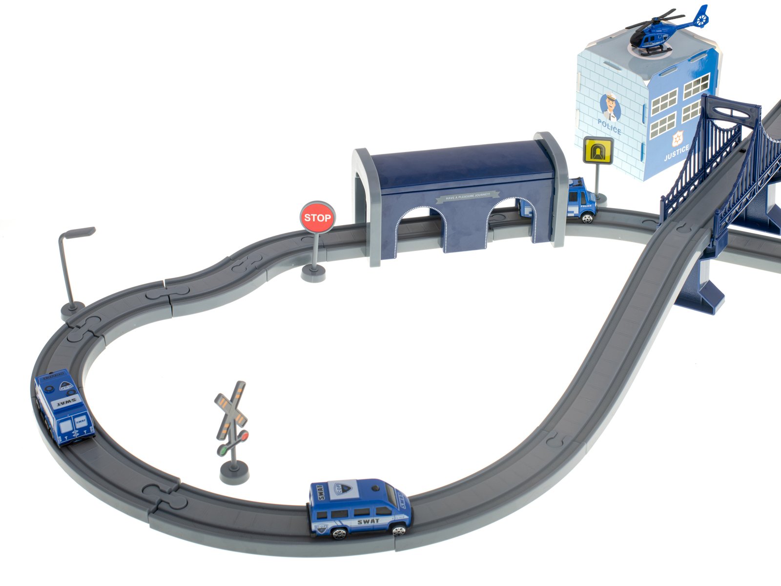 Elektrinio traukinio policijos automobiliai 92 elementai ~300cm