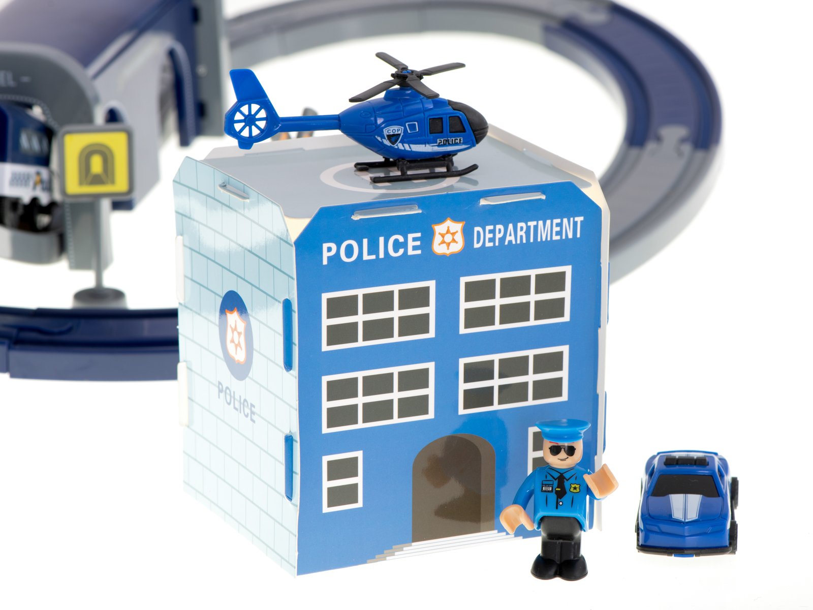 Elektrinio traukinio policijos automobiliai 92 elementai ~300cm