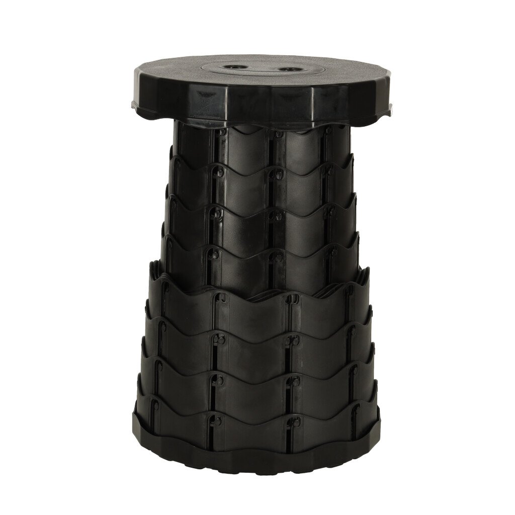Krzeslo-skladane-rozkladany-stolek-taboret-czarny-135325 Sulankstoma kėdė juoda