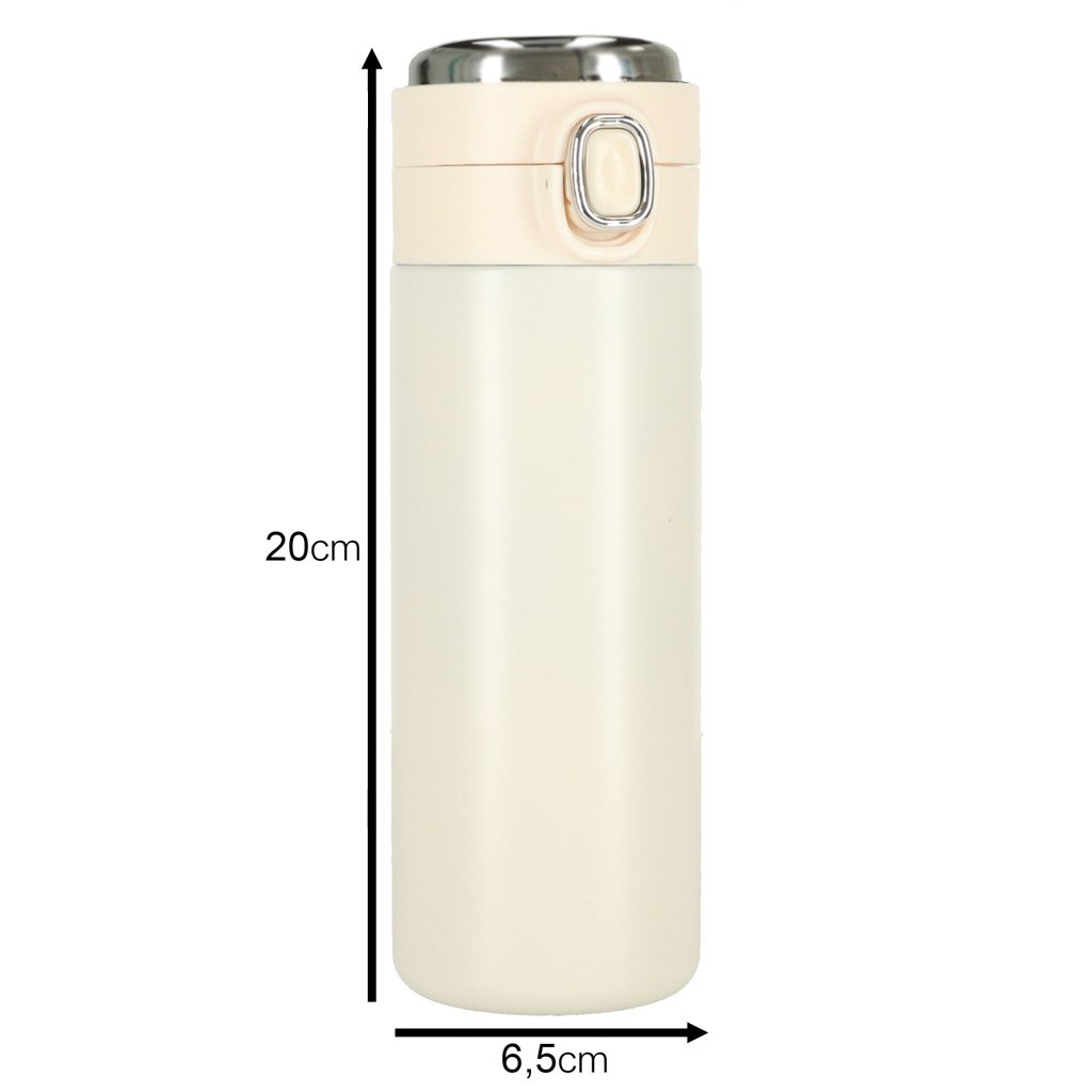 Kubek-bidon-termiczny-z-ustnikiem-termos-LED-420ml-bezowy-153204 Termo puodelis su kandikliu LED termosas 420ml smėlio spalvos