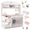 KX6287 Kuchnia drewniana MDF MODERN max + akcesoria 1 Vaikiška medinė virtuvė MDF MODERN CLASSIC+ priedai