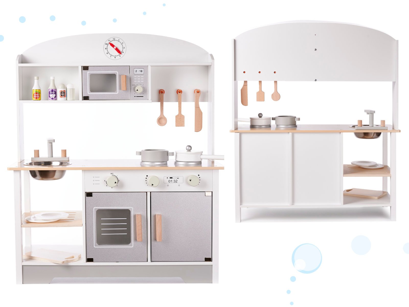 KX6287 Kuchnia drewniana MDF MODERN max + akcesoria 4 Vaikiška medinė virtuvė MDF MODERN CLASSIC+ priedai