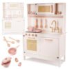 KX6284 Kuchnia drewniana MDF retro z akcesoriami BOHO 1-7 Vaikiška retro MDF medinė virtuvė su BOHO aksesuarais