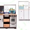 KX6286 Kuchnia drewniana MDF z akcesoriami LOFT 96cm 7 Vaikiška medinė MDF virtuvėlė su priedais LOFT XXL 96cm