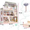KX5944 Domek dla lalek drewniany apartament Ikonka boho 3 LULILO medinis lėlių namelis FLORO boho LED
