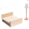KX6201 Domek dla lalek MDF drewniany z akcesoriami LED 80cm czar LULILO medinis lėlių namelis FLORO boho LED