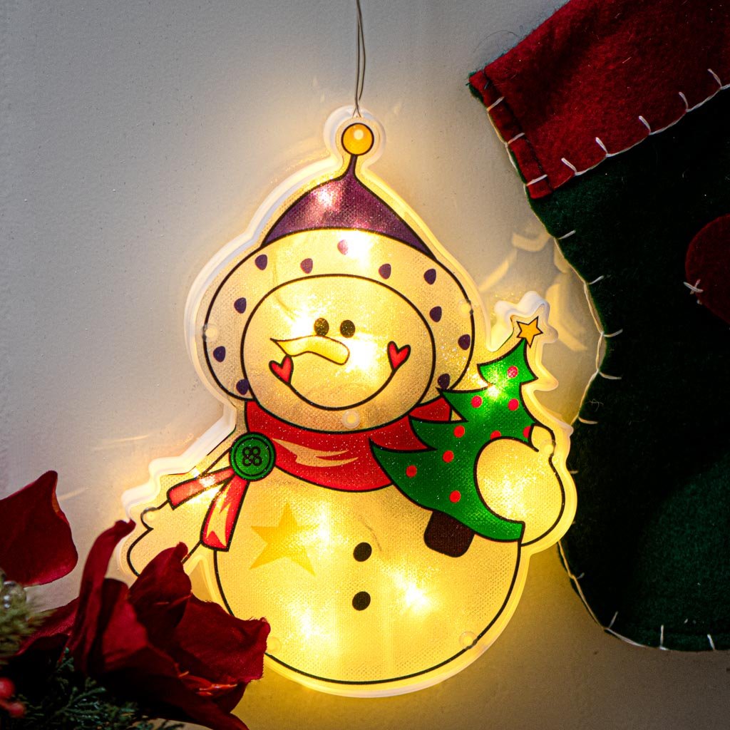Lampki-LED-wiszaca-dekoracja-swiateczna-balwan-1058431 LED pakabinamas apšvietimas Kalėdų dekoracijos sniego senis