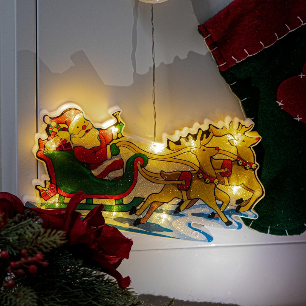 Lampki-LED-wiszaca-dekoracja-swiateczna-sanie-mikolaja-1058522 Kalėdų dekoracijos Kalėdų senelio rogės