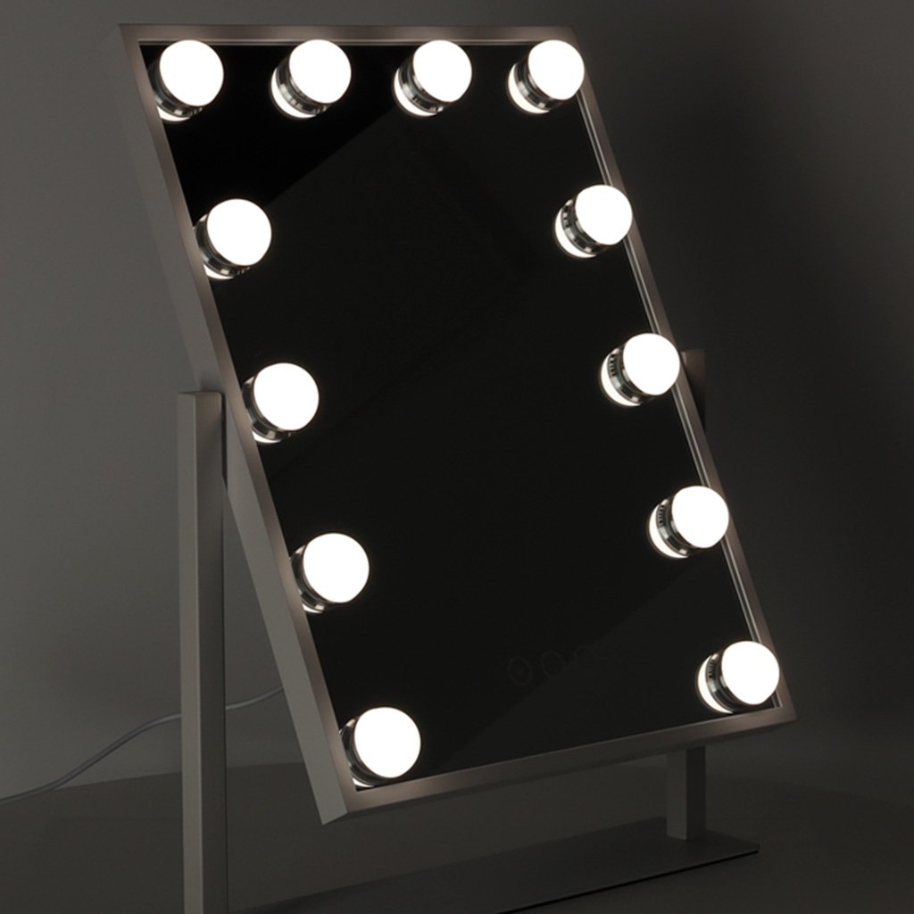 Lusterko-do-makijazu-kosmetyczne-podswietlane-LED-Hollywood-z-12-zarowkami-USB-30-x-40-cm-152943 LED makiažo veidrodis su USB lemputėmis 30x40cm
