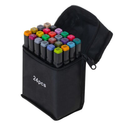 Markery-dwustronne-alkoholowe-w-etui-24-podstawka-1076202 Dvipusiai alkoholiniai žymekliai dėkle 24 + stovas