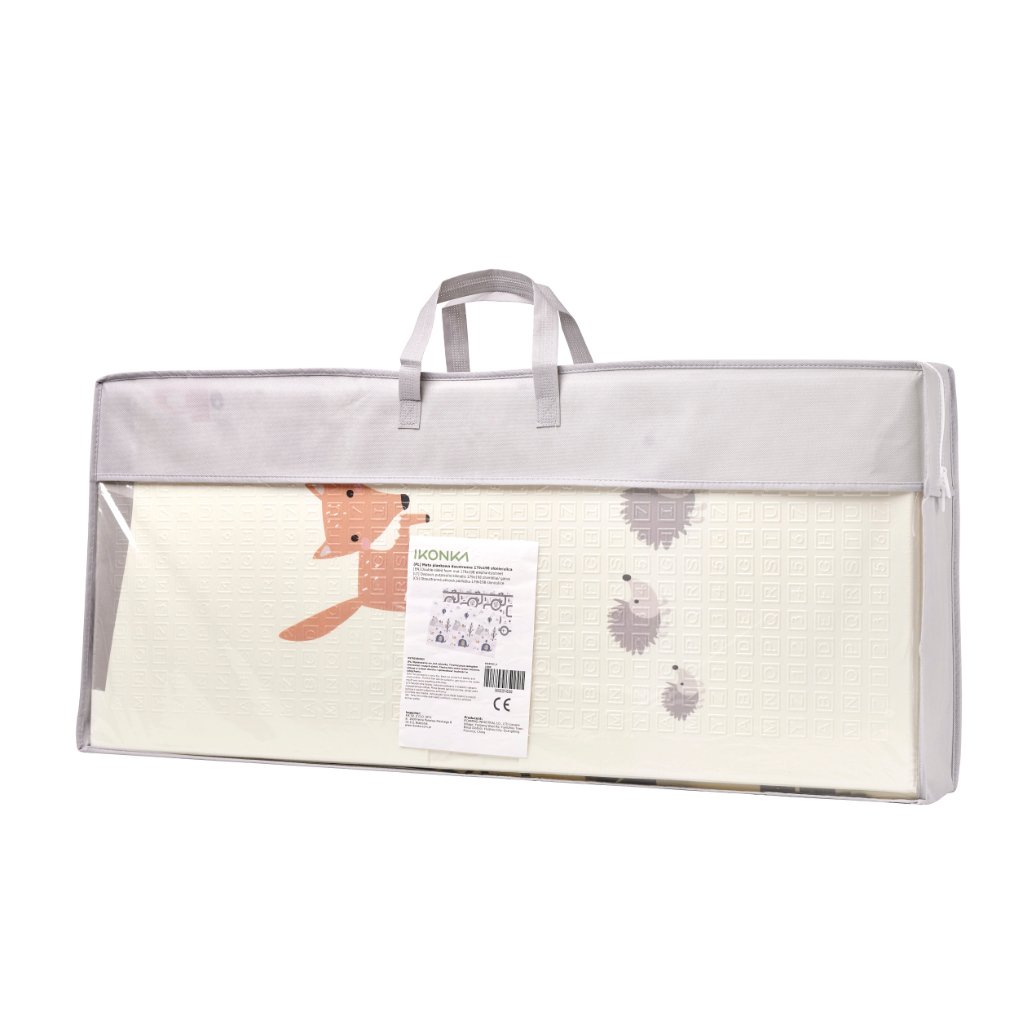 4503_4 Mata edukacyjna składana piankowa dwustronna 179x198cm u Mokomasis sulankstomas dvipusis putplasčio kilimėlis 180 x 200 cm gatvė / miškas