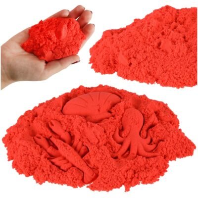 Piasek-kinetyczny-1kg-w-woreczku-czerwony-147142 Kinetinis smėlis 1 kg maišelyje raudonas