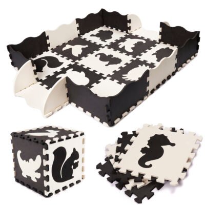 KX6270 Puzzle piankowe mata dla dzieci 25el. czarno-białe 1-3 Putplasčio dėlionės kilimėlis / žaidimų kilimėlis vaikams 25 vnt. juodai baltos spalvos