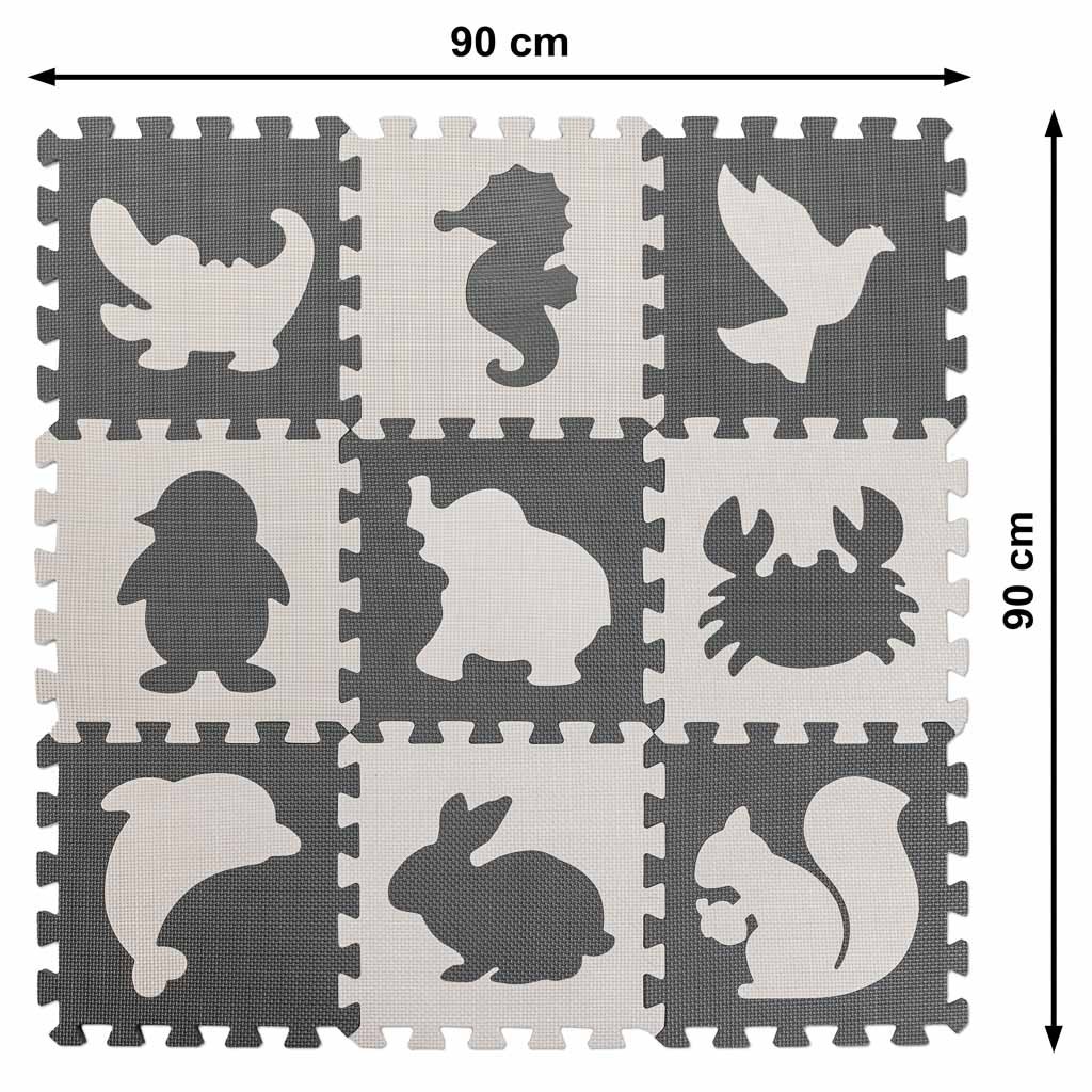 Puzzle-piankowe-mata-dla-dzieci-9-el-czarny-ecru-85cm-x-85cm-x-1cm-1053442 Putų dėlionės kilimėlis vaikams 9 el. juoda-ecru 85cm x 85cm x 1cm