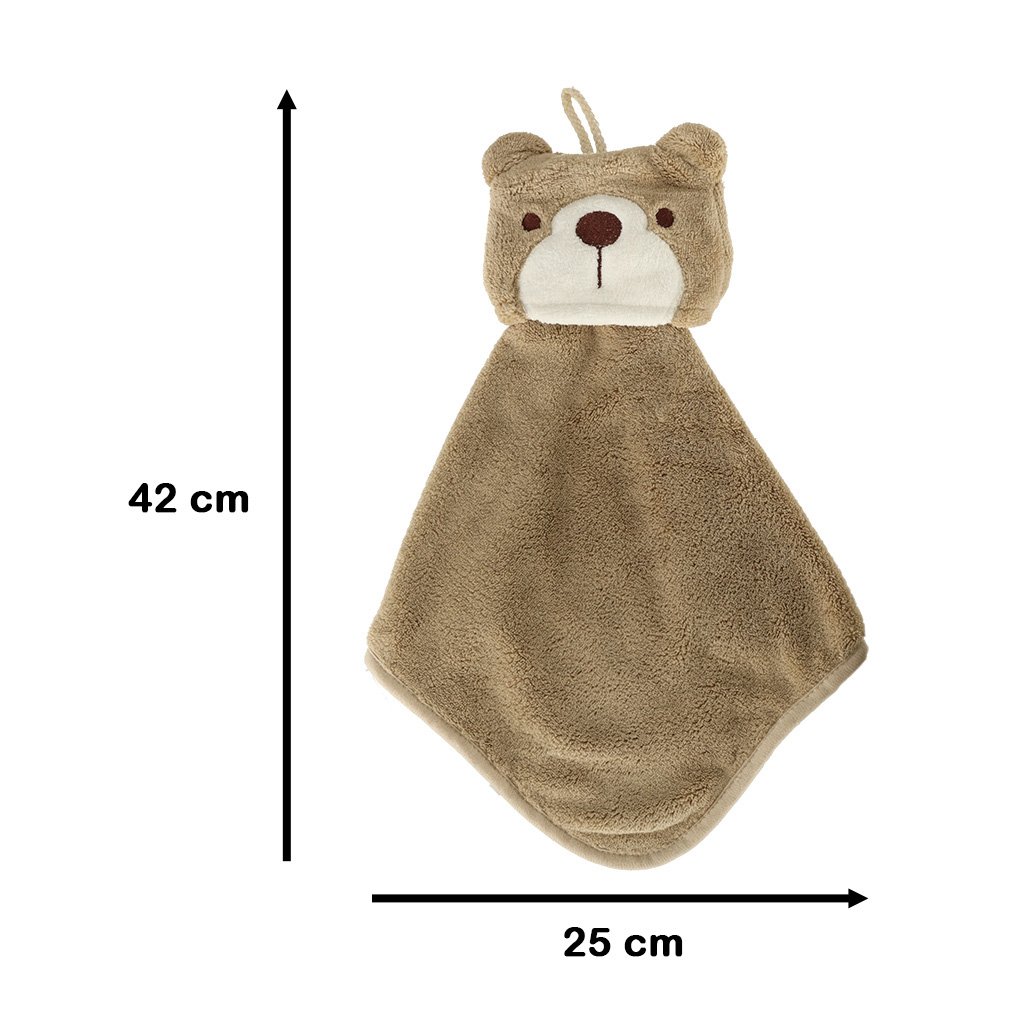 Vaikiškas rankšluostukas 42x25cm rudas meškiukas
