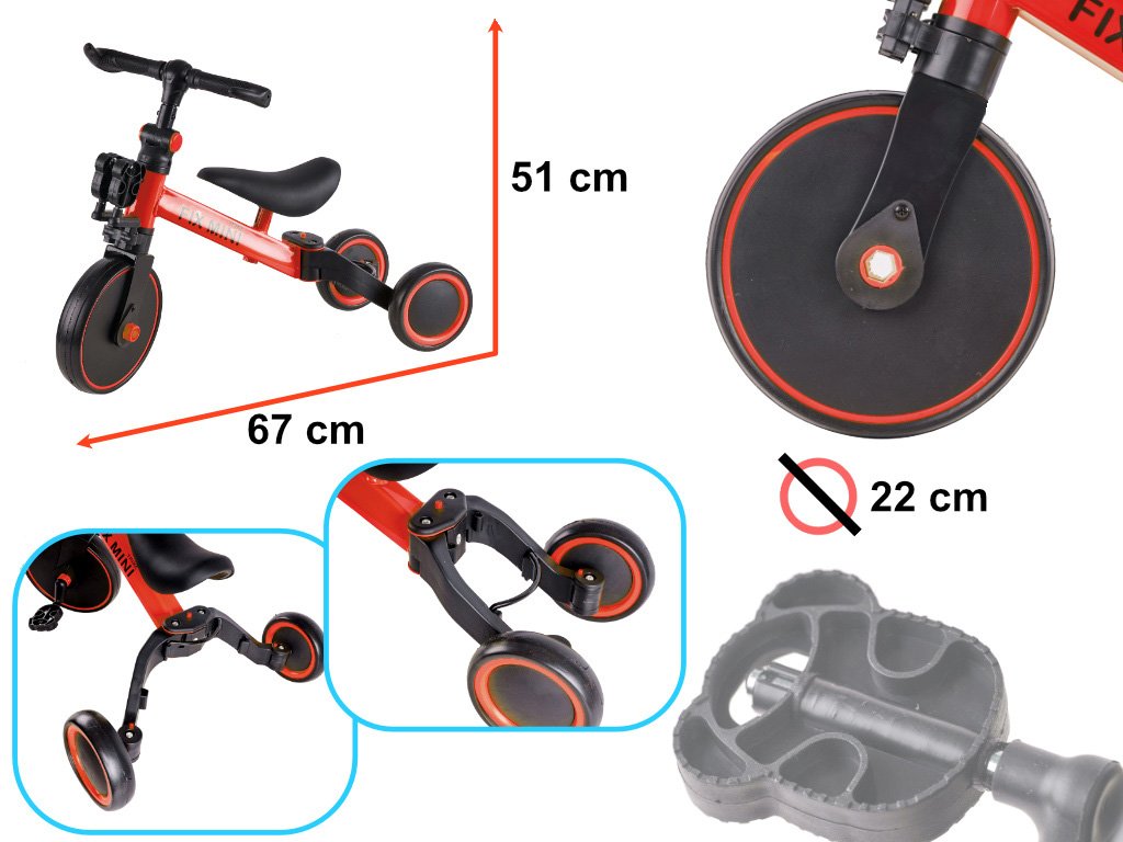 Rowerek-Trike-Fix-Mini-biegowy-trojkolowy-3w1-z-pedalami-czerwony-157599 Trike Fix Mini krosinis triratukas 3in1 su pedalais raudonos spalvos