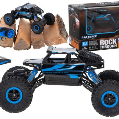 Samochod-RC-Rock-Crawler-HB-2-4GHz-1-18-niebieski-867761 RC automobilis Rock Crawler HB 2.4GHz 1:18 mėlynas