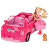 Samochod-dla-lalek-kabriolet-zestaw-piknikowy-szczeniak-rozowy-4-el-156006 Lėlės automobilis kabrioletas pikniko rinkinys lėlė šuo rožinis 4 el.