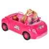 Samochod-dla-lalek-kabriolet-zestaw-piknikowy-szczeniak-rozowy-4-el-156013 Lėlės automobilis kabrioletas pikniko rinkinys lėlė šuo rožinis 4 el.