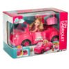 Samochod-dla-lalek-kabriolet-zestaw-piknikowy-szczeniak-rozowy-4-el-156014 Lėlės automobilis kabrioletas pikniko rinkinys lėlė šuo rožinis 4 el.
