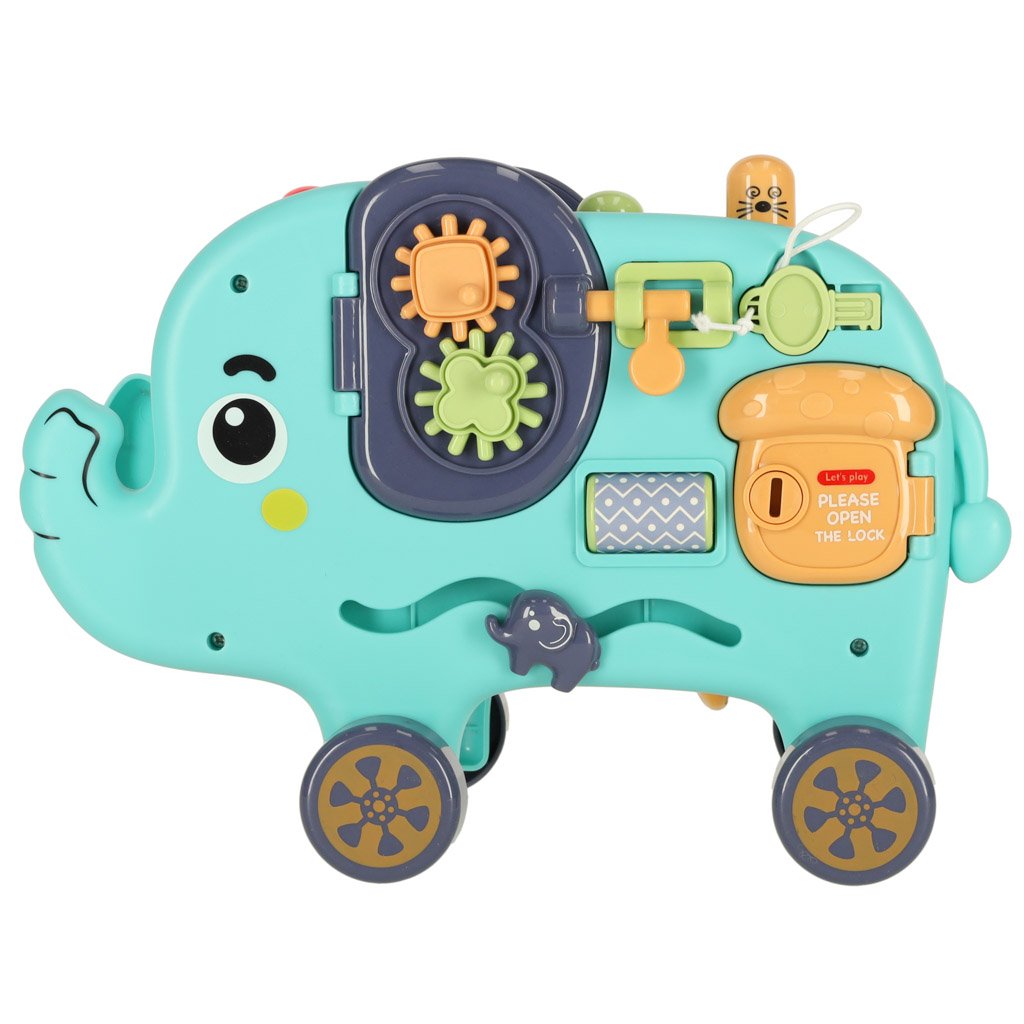 Slonik-interaktywny-montessori-wbijak-sorter-140602 Medinis garažas Automobilių stovėjimo aikštelė Dviejų aukštų degalinė
