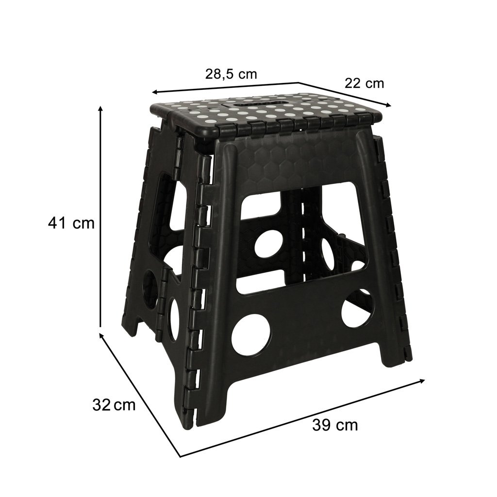 Stolek-taboret-skladany-antyposlizgowy-39cm-czarny-152427 Neslystanti sulankstoma taburetė 39 cm juoda