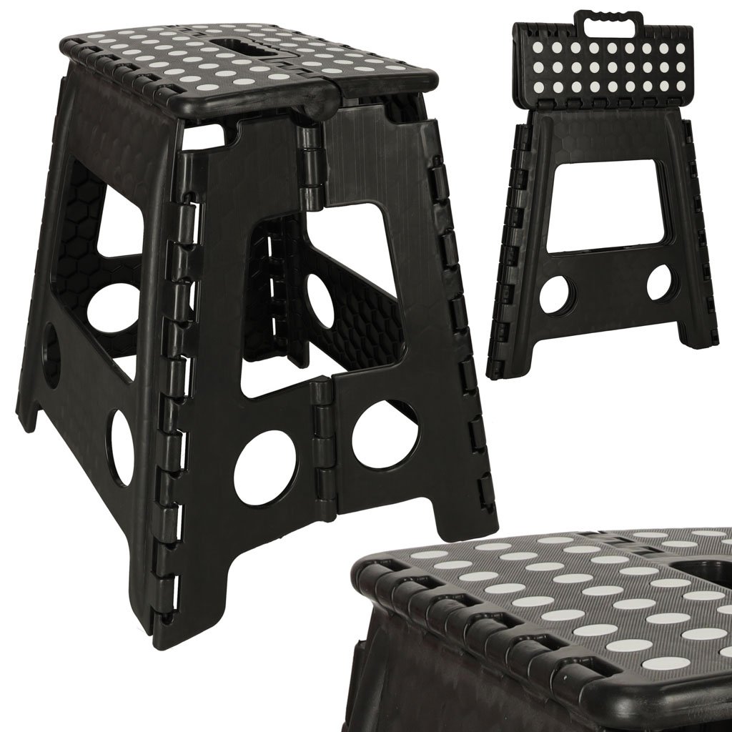 Stolek-taboret-skladany-antyposlizgowy-39cm-czarny-158449 Neslystanti sulankstoma taburetė 39 cm juoda