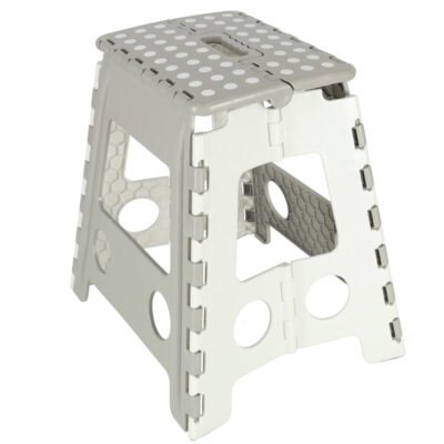 Stolek-taboret-skladany-antyposlizgowy-wysoki-39cm-jasny-szary-141079 Neslystanti sulankstoma taburetė, aukšta 39 cm, šviesiai pilka