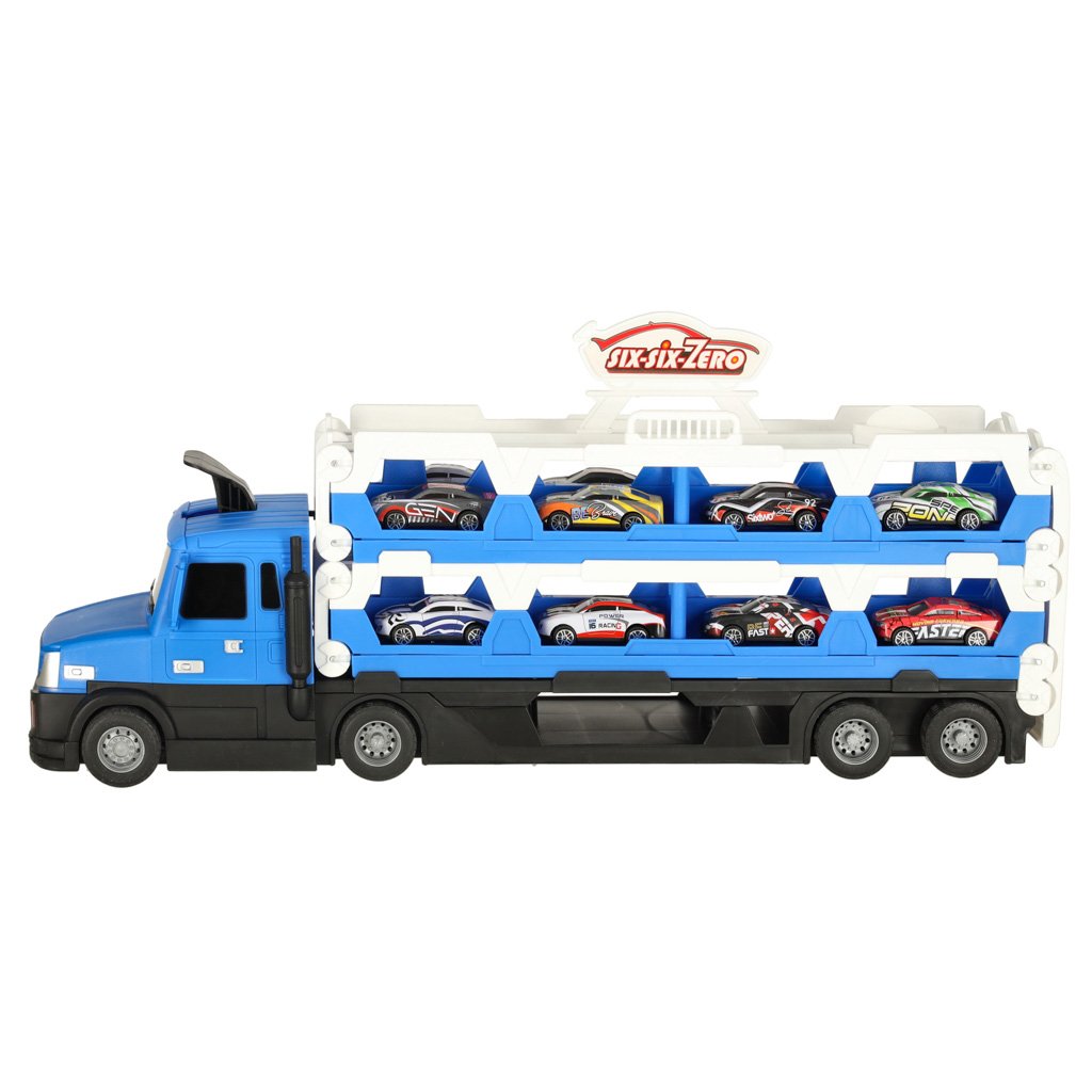 TIR sunkvežimių transporteris XXL sulankstoma transporto priemonė 10 automobilių mėlyna
