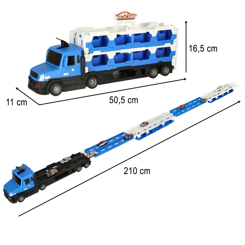 TIR sunkvežimių transporteris XXL sulankstoma transporto priemonė 10 automobilių mėlyna