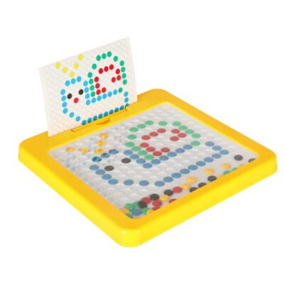 Tablica-magnetyczna-montessori-mozaika-kolorowe-kropki-zolta-26-x-26-cm-153887 Magnetinės montessori lentos taškai geltoni