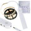 Tasma-LED-na-baterie-USB-czujnik-ruchu-2M-cieply-bialy-130892 USB baterija maitinama judesio detektoriaus LED juosta 2M šiltos baltos spalvos