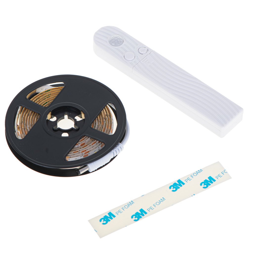Tasma-LED-na-baterie-USB-czujnik-ruchu-2M-cieply-bialy-130893 USB baterija maitinama judesio detektoriaus LED juosta 2M šiltos baltos spalvos