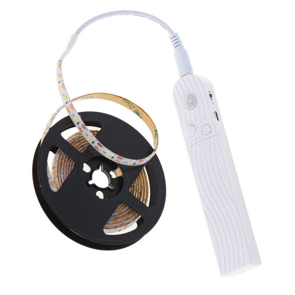 Tasma-LED-na-baterie-USB-czujnik-ruchu-2M-zimny-bialy-130902 USB baterija maitinamas judesio detektorius LED juosta 2M šaltai baltos spalvos