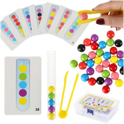 Ukladanka-edukacyjna-Montessori-kolorowe-kulki-nauka-liczenia-nauka-kolorow-zestaw-XXl-66-el-147306 Edukacinė dėlionė spalvoti montessori kamuoliukai
